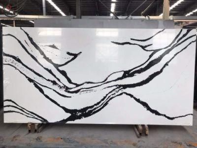 Calacatta Black White Quartz Countertops for Kitchens