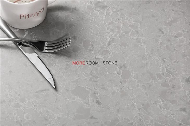 Foshan Factory Solid Artificial Stone Marble Look Quartz Stone Counter Top