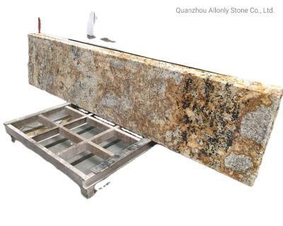 Natural Stone Bullnose Edge Delicatus Gold Granite Countertop for Kitchen