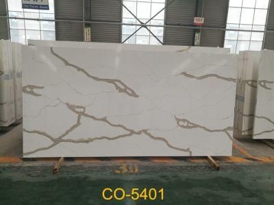 White Calacatta Artificial Quartz Stone Slab Used for Home Decoration
