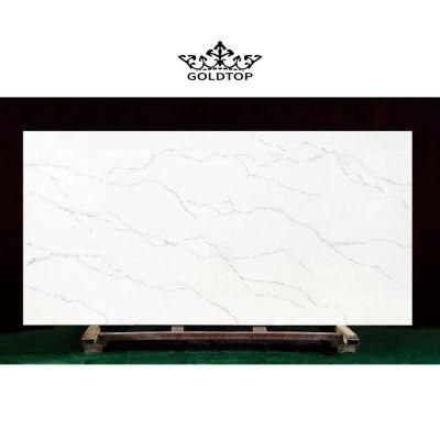 Artificial Stone Polished Factory Price Calacatta Series White Stone Slab Quartz Countertop/Floor/Cabinet/Wall Tiles/Vanity