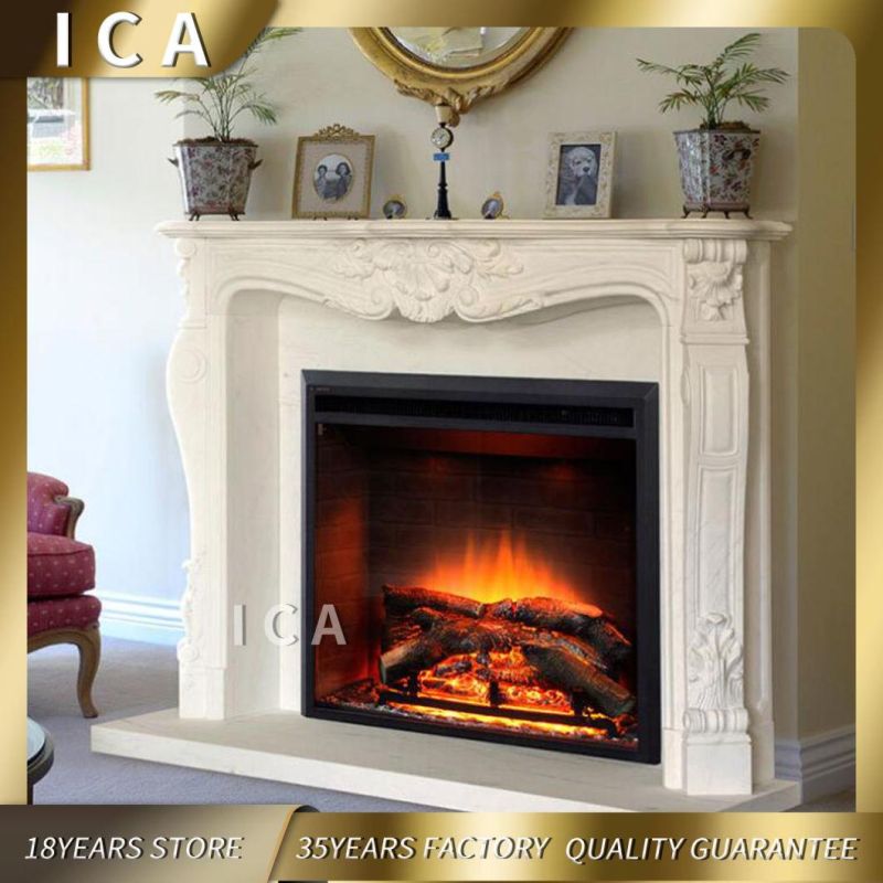 Factory Direct White Marble Electric Fireplace
