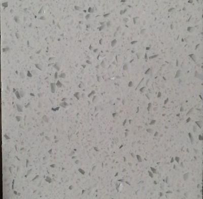 Hygienic White Glass Quartz for Kitchen/Bathroom Tops Design