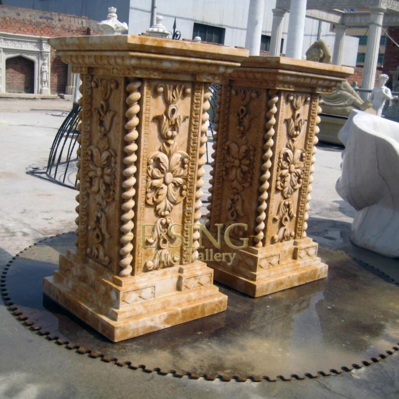 Custom Natural Stone Roman Hand Carving Marble Pillar