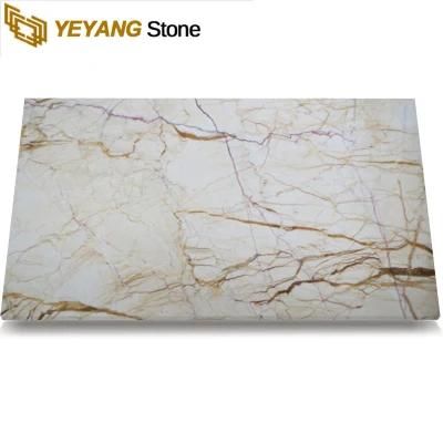 Sofitel Gold Beige Marble Slab for Bathroom Shower Floor Tile