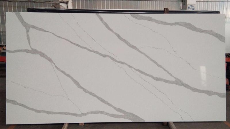 Engineered Quartz White Calacutta Marble Counter Top for Kitchen Island (SQ9013)