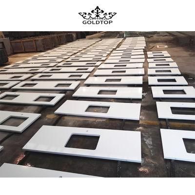 SGS/NSF/BV Certificate Artificial Stone Super/Pure White Quartz Slabs/Cut to Size/Countertop/Vanity Tops for Large Hotel Project