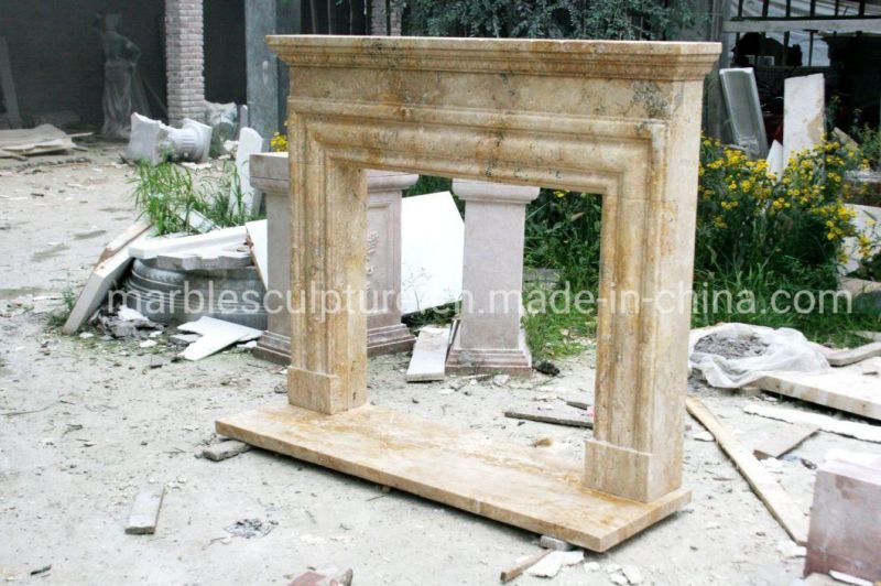 Antique Travertine Stone Carving Marble Fireplace for House Decoration (SY-MF321)