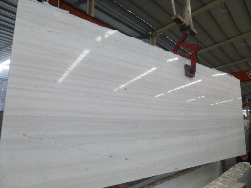Popular Natural Rainbow White Wood Marble Slab and Tile for Hotel Wall Floor Decorate