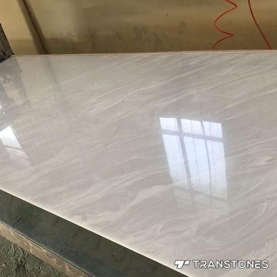 Hotel Wall Stone Decoration White Artificial Alabaster Sheet