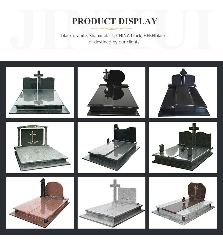 Europe Shanxi Black Granite Monument Tombstone