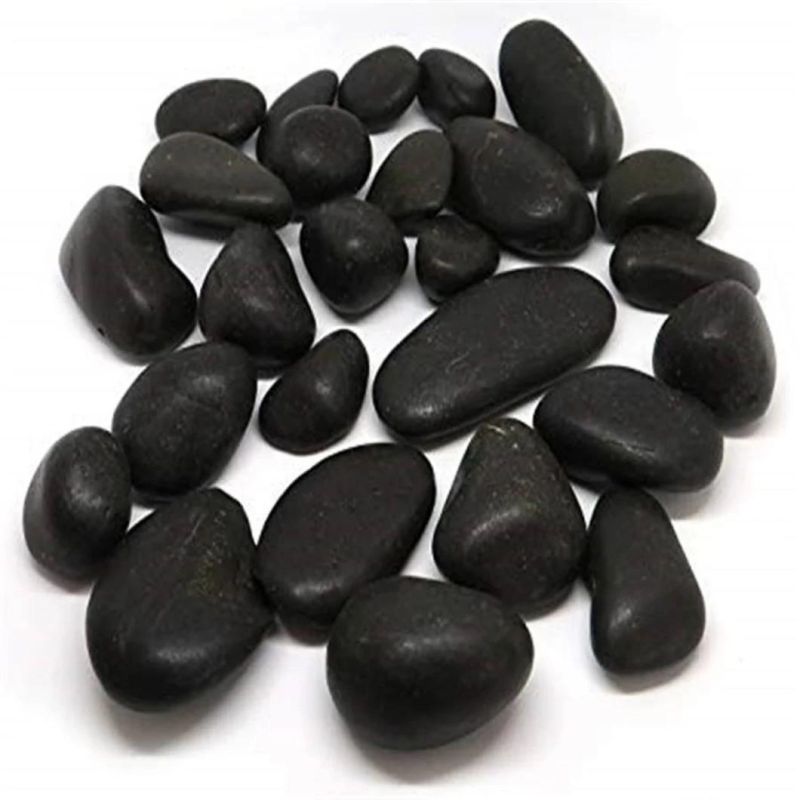 Natural Decorative Garden Landscape River Rock Polished Stone Black Pebble