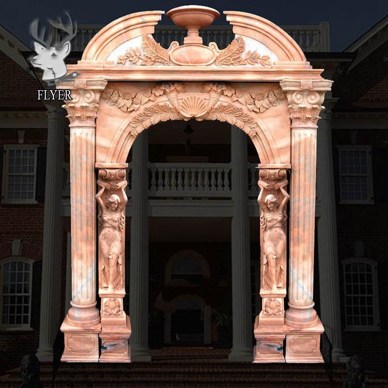 Hand Carved Stone Carving Doorgate Marble Surround Luxury Villa Marble Figure Sculpture Door Surround