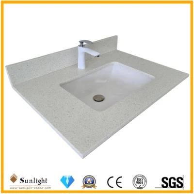 Customize White Colors Artificial Quartz Stone Kitchen Countertops, Vanity Tops