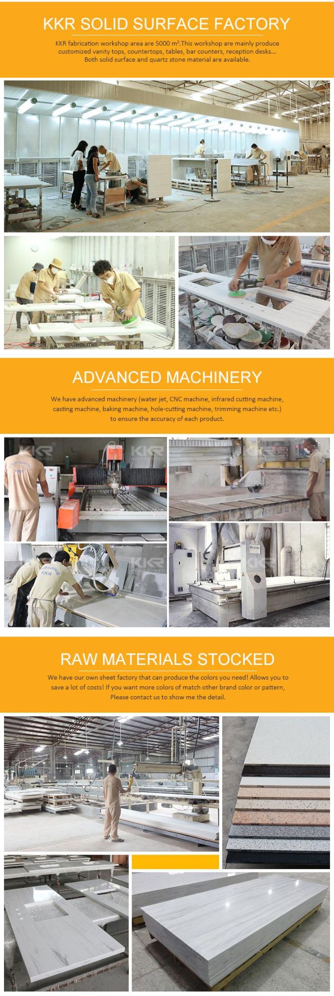 New Arrival Acrylic Solid Surface Material Kitchen Countertops Wholesale