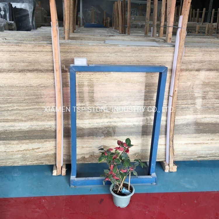 Italian Silver Grey Beige Travertine Marble Stone Slab for Floors Wall Tile