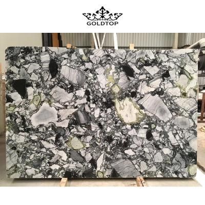 Natural Stone White Beauty Ice Jade Green Marble Slab