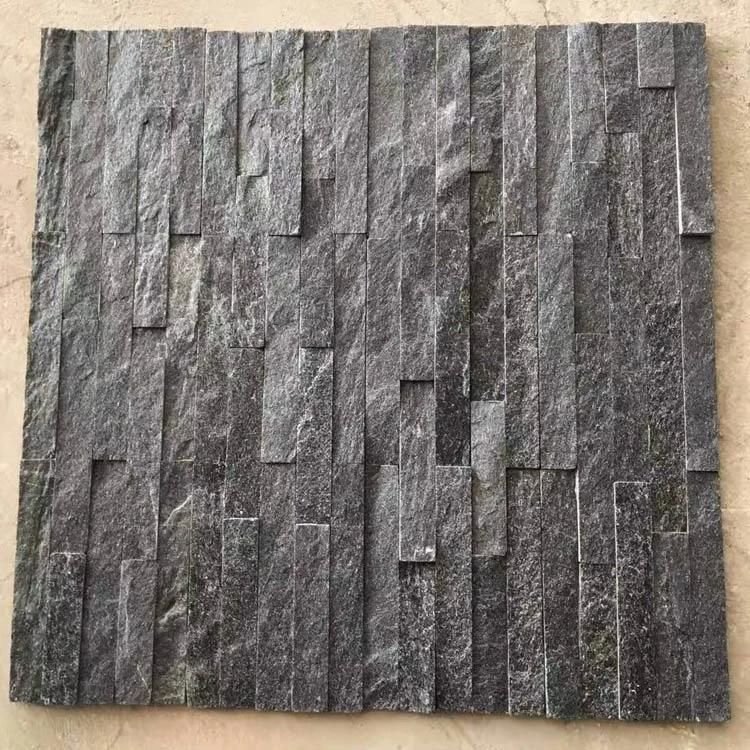 Natural Black Quartz Stone Wall Panels