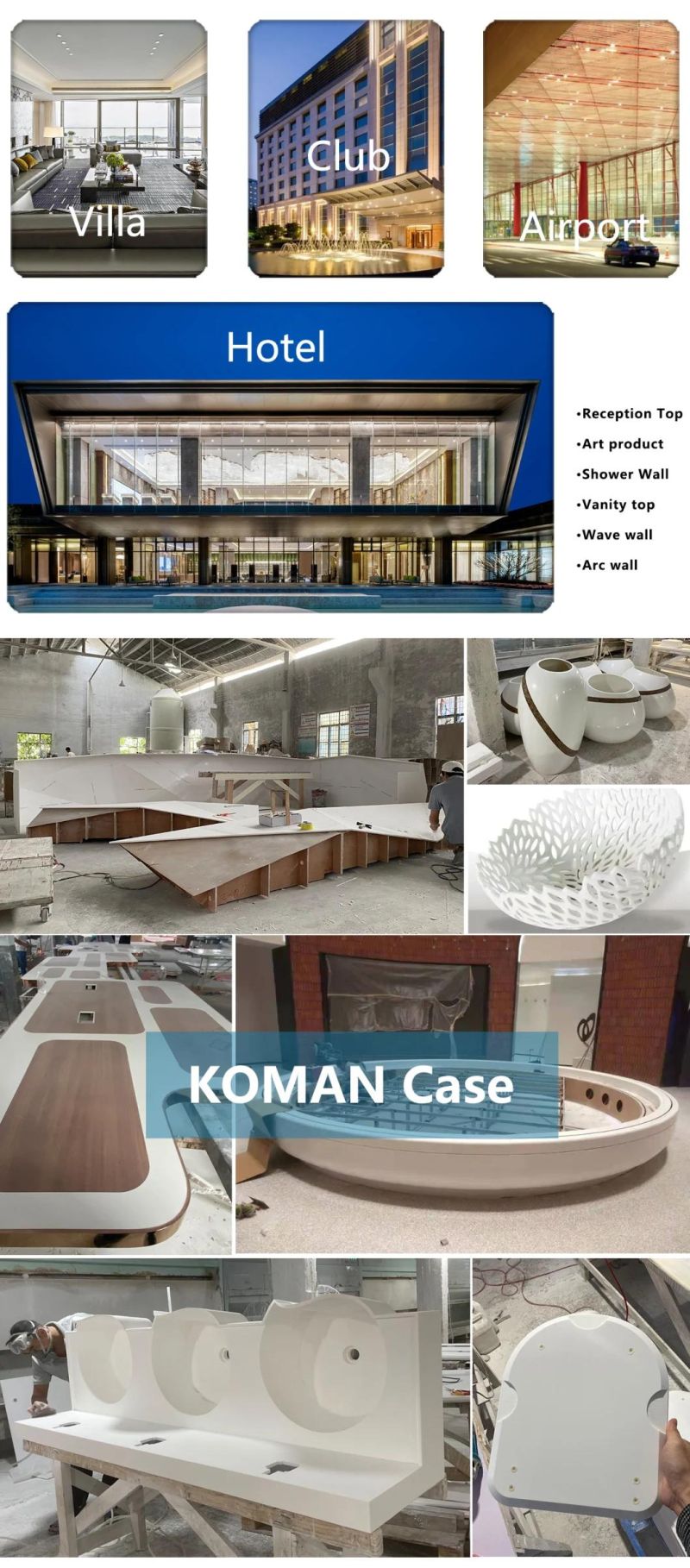 2022 Marble Looking Solid Surface Sheets Thermoforming Material OEM/ODM