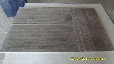 Chinese Customized Design Natural Stone, Polished Timber Grey Slab