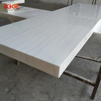 White Marble Like Solid Surface Vanity Tops