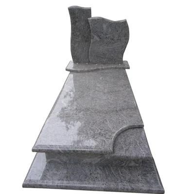 China Best Cheap Granite G664 Memorial Monument Tombstone with Double Headstones