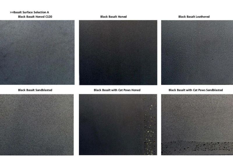 Grooved Line Chiseled Finished Surface Basalt Lava Andesite Stone Tiles for Wall Cladding