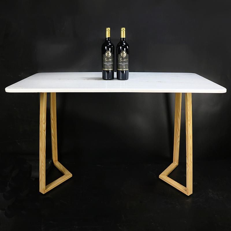 High Quality Luxury Modern Stainless Steel Living Room Furniture Eurasian Wood Marble Countertop Coffee Table Dining Table