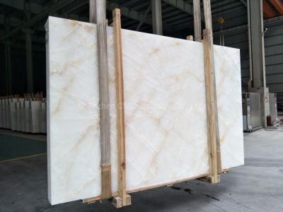 Translucent White Onyx Stone Interior Wall Covering Decoration Tile Marble/Price