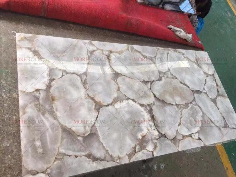 Translucent Semi Precious Stone White Agate Tile and Slab