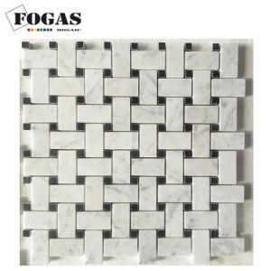 Niles Carrara White Marble Mix Dark Stone Wall Tile Mosaic