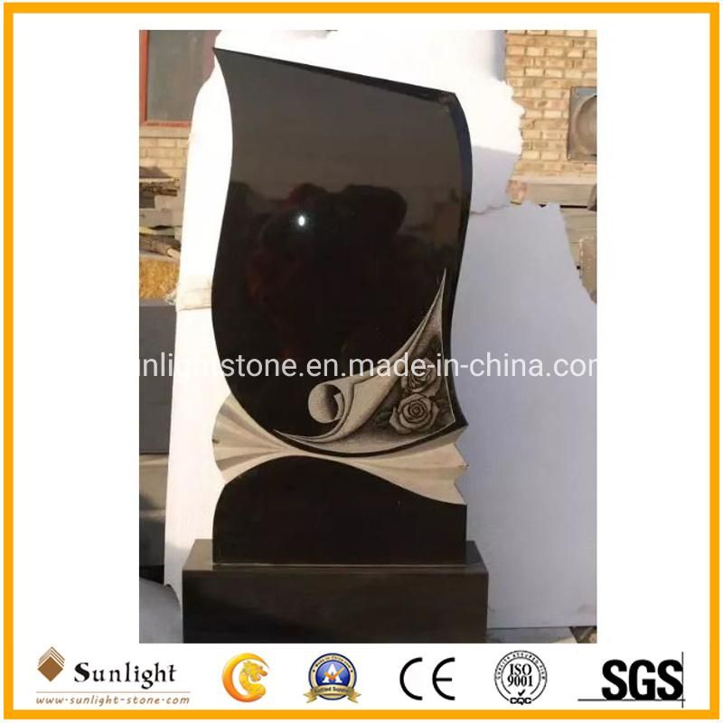 European/Russian/American Style Black Granite/Marble Tombstone Monument with Custom Design