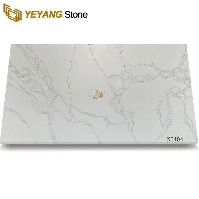 Artificial Calacatta Quartz Slab Pure White Quartz Stone for Kitchen and Bathroom Countertop
