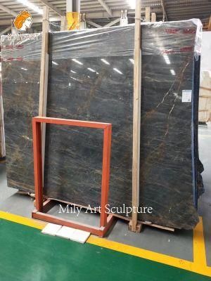 Black and Gold Flower Color Glazed Polished Porcelain Marble Floor Tile