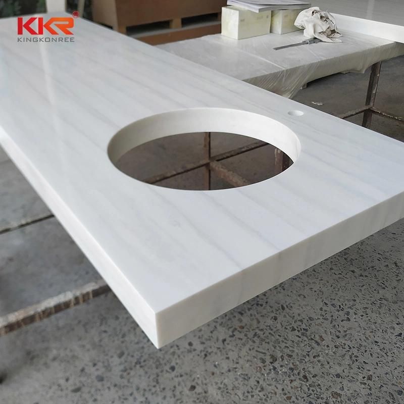 Luxury Modern Man Made Stone Solid Surface Marble Kitchen Countertop Double Vanity Sink