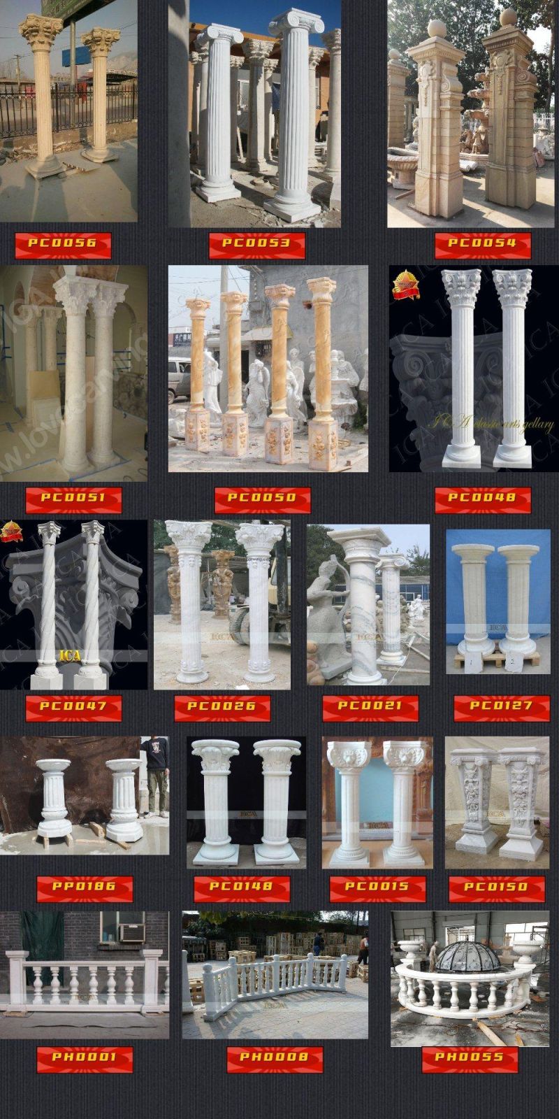 Round House Roman Marble Stone Marble Pillar Design