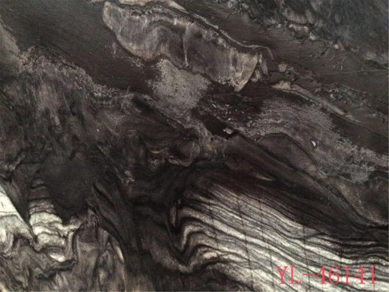 Shangri-La Black Marble Slabs for Flooring Tile, Countertop