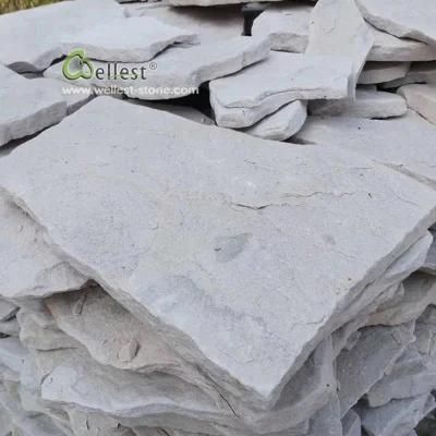 Factory Price Natural White Sandstone Random Loose Stone Wall Cladding Stone, Wall Facing Stone