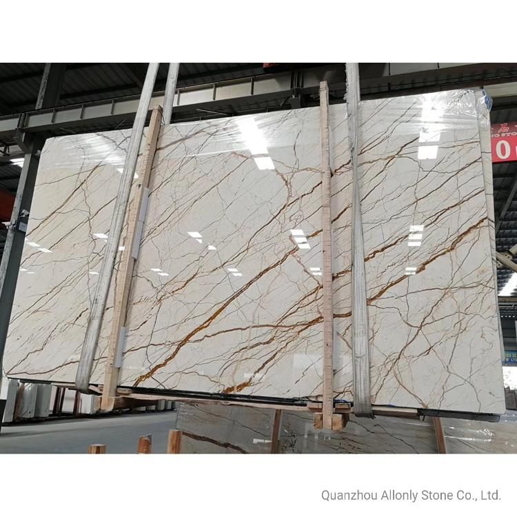 Beige Sofitel Gold Marble with Golden Grain Texture for Interior Hotel Project Decoration