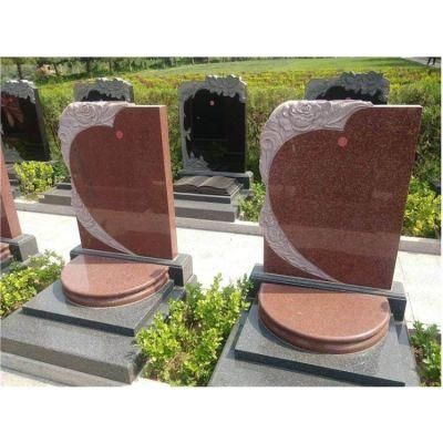 Indian Imperial Red Granite Headstone, Tombstone Romanian Style Monument