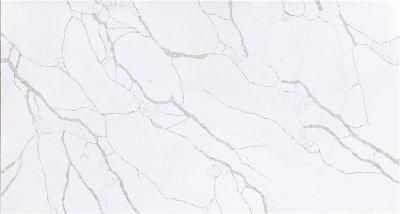 China Wholesale Artificial Stone Slabs Calacatta White Quartz for Commercial Hotel Floor/Wall Tiles