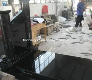 European Black Granite Tombstone Headstone Monument for Memorial