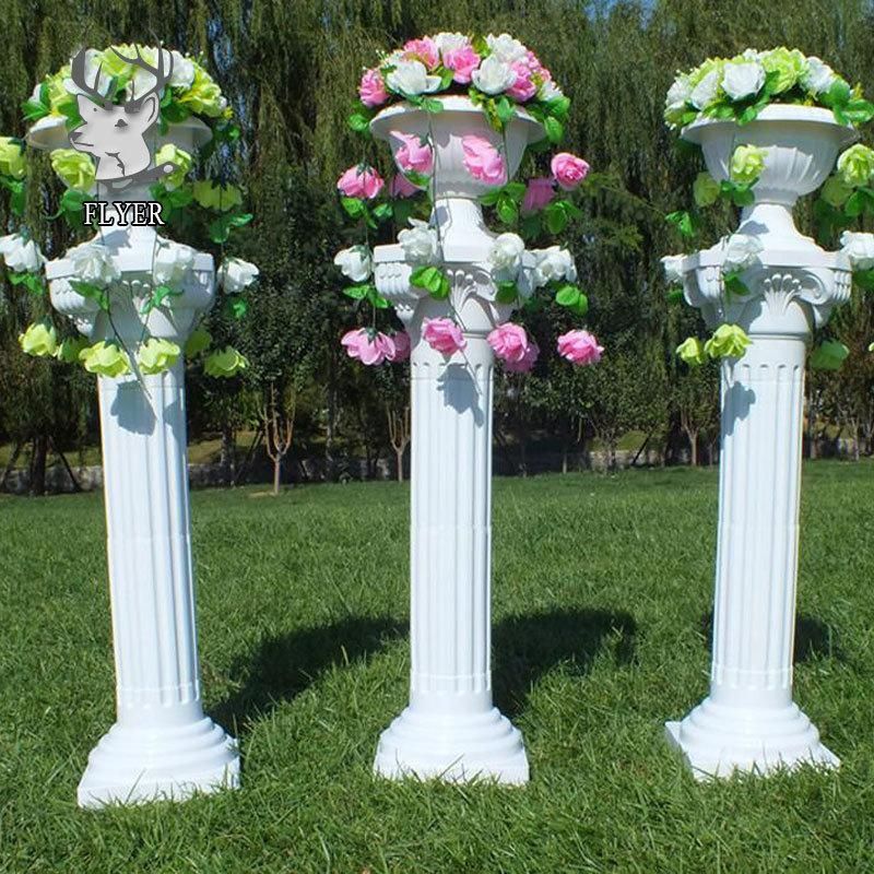 Beautiful Modern Column Hand Made Solid White Stone Column for Wedding Decoration