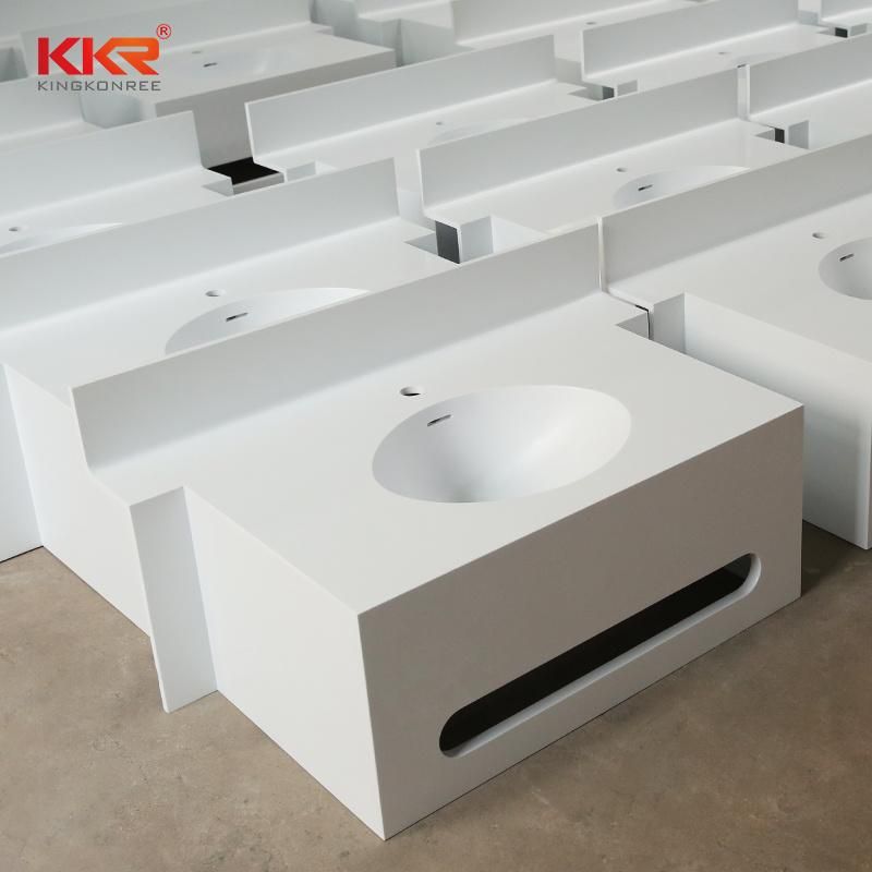 Kkr Seamless Joint Bathroom Vanities in Solid Surface Sink Basins Vanities