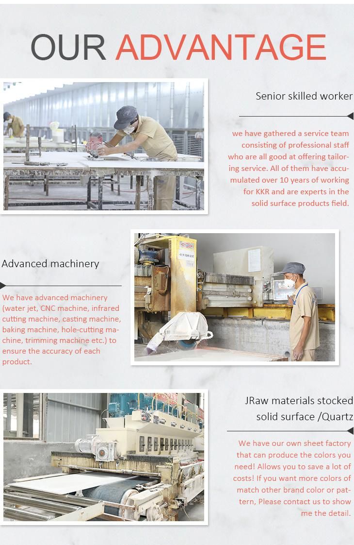 Customized Project Artificial Stone Marble Resin Countertop Public Vanity Counter Top