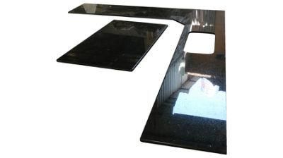Prefab Dark Grey Black Granite Stone Solid Surface Kitchen Work Countertops