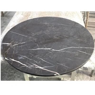 Black Marquina Mable Table Top Honed Natural Stone Surface for Home Interior Decor