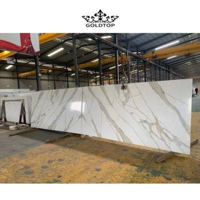 Home Decoration Artificial Stone Polished/Honed Surface Kitchen/Bathroom Countertop Calacatta Stella Quartz for Home