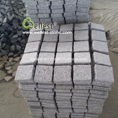 Building Material Grey Granite Cobble Stone Meshed for Driveway Walkway Paving