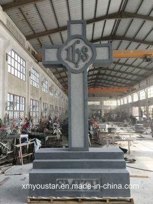 China Gray Granite Cross Headstone Memorial Tombstone in Cemetery